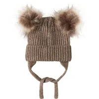 Name it Set - Mössa/Vantar - Stickad - NbnMora - Valnöt - - 40-44 cm - Mössa