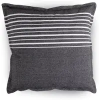 Nordstrand Prydnadskudde 45x45 cm - 100% bomull - Antracitgrå med vita ränder
