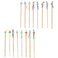 Melitt 16 St Assorted FäRg Kina Docka Top Wood Earwax Scoop Earpick