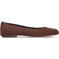Weekend Max Mara för kvinnor. 2625526054600 Ballerinaskor i brunt Wkatodisuede-skinn (37), Hud, Karta, Delat läder, Ingen, Casual, Klassisk