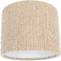 QAZQA Tyglampskärm beige med bouclétyg 18/18/14