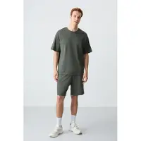Tommy Life Herrar Stort Snitt T-Shirt och Shorts Set i Bomullsblandning