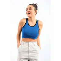 Tommy Life Ribbad ärmlös crop top