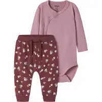 Name it Set 'NBFVULLA' oliv / mauve / cyklamen / vit