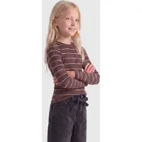ONLY GIRLS T-shirt 'KOGLUPE' ecru / choklad
