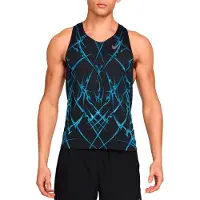 Nike Running - Trail running kläder - M Dri-Fit ADV Aeroswift Singlet Aop Black White för UnisexUll - Storlek L - Svart