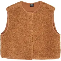 Quiksilver - Cropped Sherpa Vest W Rawhide för Unisex - Storlek S - Brun