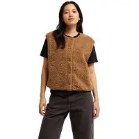 Quiksilver - Cropped Sherpa Vest W Rawhide för Unisex - Storlek L - Brun