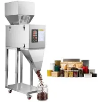 Vevor pulverpåfyllningsmaskin, 10-999g automatisk partikeldispenser, premium rostfritt stål, intelligent vägnings- och dispenseringsmaskin med fotpedal, för kaffebönor, spannmål, te, kryddor, silver