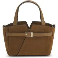 BOSS Revers suede mini tote bag