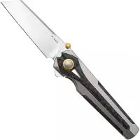 Kizer Cutlery Staff Ki3795A2, Satin S45VN, Titanium/Carbon Fiber pocket knife, Jonathan Styles design