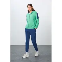 Tommy Life Överdimensionerad Huva Zip Sweatshirt och Byxor Set