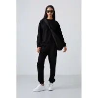 Tommy Life Överdimensionerad Sweatshirt och Byxor med Elastisk Midja Set