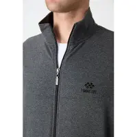 Tommy Life Herrarnas avslappnade zip-krage sweatshirt och byxor set