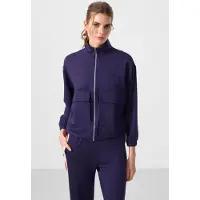 Tommy Life Överdimensionerad Cropped Zip-Neck Stickad Topp
