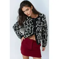 MyFashion Jacquard långärmad knapplöst cardigan