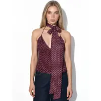 Hiccups for Kids Prickig halterneck tulle stickad blus med scarf