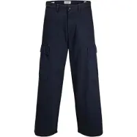 Jack & Jones Jack And Jones Owen-byxor med vida ben för män i militärstil (Mörkblått)