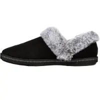 SKECHERS Girls Cozy Campfire Team – varma tofflor med foder av fuskpäls (Svart)