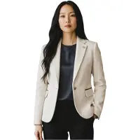 TruClothing Damer med krämfärgad ull i tweed och skartig rutig kavaj - WS-1
