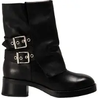 Steve madden Dam Bonfire Trench Metallisk Blockklack Ankelstövlar (Svart)