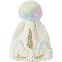 Name it Mössa - Stickad - NmfMetea - Snow White/Light Gold Öron - - 50-52 cm - Mössa