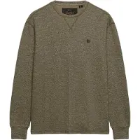 Superdry för män. M6010973A Grön långärmad tröja i slubbad våffelstickning (S), Casual, Bomull