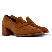 Camper för kvinnor. K201798-006 Loafers i skinn Kora bruna (40), Hud, 5 till 8 cm, Ingen, Casual
