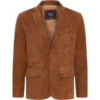 Infinity Leather Herrjacka i italiensk beige mocka i mocka – ihålig