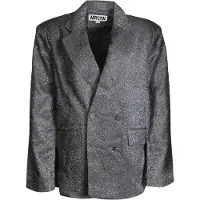AMY LYNN AmyLynn Ezra-blazer i metallic med dubbelknäppning för kvinnor/damer (Silver)