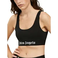 Palm Angels Dam Klassiska Logotyp Sport-BH (Svart/Vit)