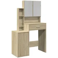 vidaXL Sminkbord med skåp svart 80x35x132 cm