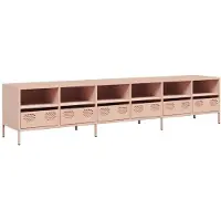 vidaXL Tv-bänk rosa 202x39x43,5 cm kallvalsat stål