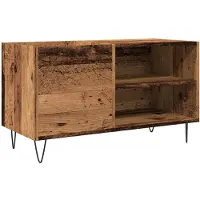 vidaXL Stereobänk åldrat trä 84,5x38x48 cm konstruerat trä