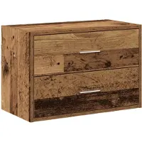 vidaXL Skåp med 2 lådor gammalt trä 60x31x40 cm konstruerat trä
