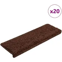 vidaXL Trappmattor 20 st 65x21x4 cm bruna rektangulära kanter