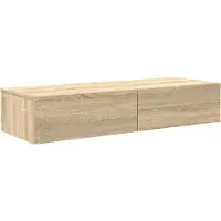 vidaXL Väggmonterad Hylla Med Lådor, Sonoma Ek, 100X36X19 Cm