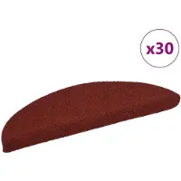 vidaXL Trappmattor självhäftande 30 st 56x17x3 cm bordeauxröd halvrunda
