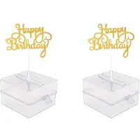 Melitt 2X Cake Money Box Set, Money Pulling Cake Making Mold, Cake ATM Penningbox med Guldglitter Grattis på Födelsedagen Cake Topper