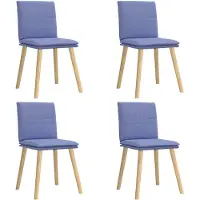 vidaXL Matstolar 4 st Jeans blått tyg