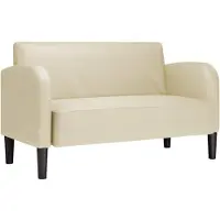 vidaXL Loveseat soffa gräddvit 110 cm konstläder