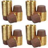 Melitt 200 St Aluminiumfolie Cupcake Cups Engångsmuffin Liners Bakformar Aluminium Cupcake Tip Pan Ramekin Hållare Little Pudding Cups-Guld + Brun