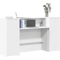 vidaXL Receptionsdisk vit 180x50x103,5 cm konstruerat trä