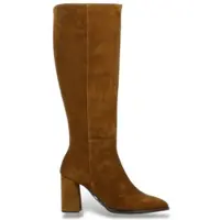Wonders för kvinnor. M-5442 Charme beige läderboots (36), Hud, 3 till 5 cm, Zip, Casual