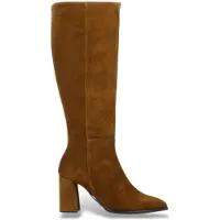 Wonders för kvinnor. M-5442 Charme beige läderboots (37), Hud, 3 till 5 cm, Zip, Casual