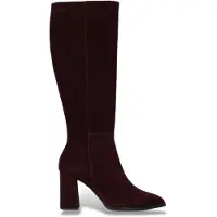 Wonders för kvinnor. M-5442 Charme vinröda läderboots (40), Hud, 3 till 5 cm, Zip, Casual, Granat