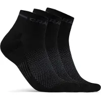 Craft - Trail running kläder - Core Dry Mid Sock 3-Pack Black för Unisex - Storlek 37-39 - Svart