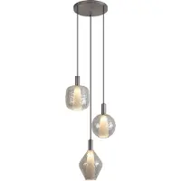 QAZQA Design pendellampa Gun metal 3-ljus - Ard