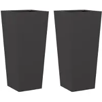 vidaXL Trädgårdskrukor 2 st svart 35x35x75 cm stål