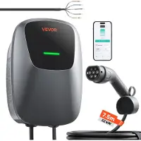 Vevor laddstation för elbilar 22kW trefasladdare för elbilar 7,5M, för alla elbilar och hybridbilar, 400V AC Home Type 2 Smart billaddare, 32A ström, med app-fjärrkontroll och LED-indikator, IP65